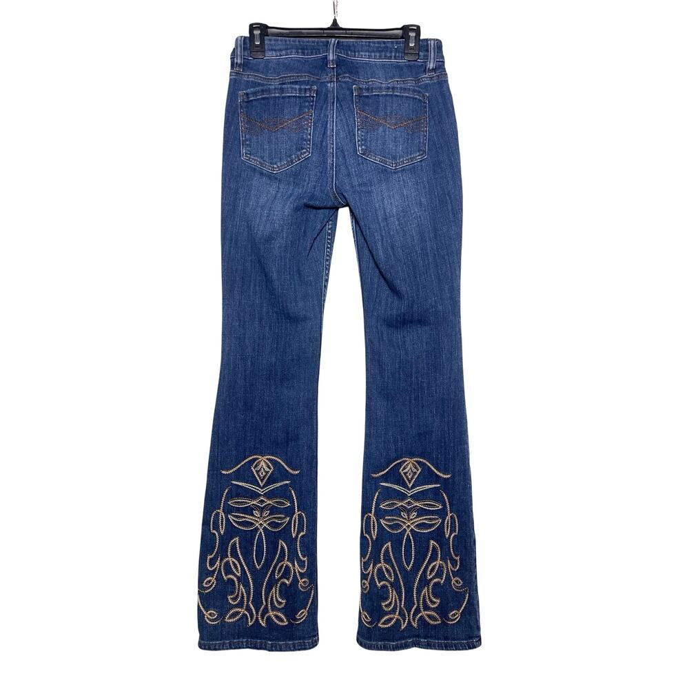IDYLLWIND Embroidered Hawkins Dark Wash Rebel Mid Rise Bootcut Jean - Picture 7 of 7